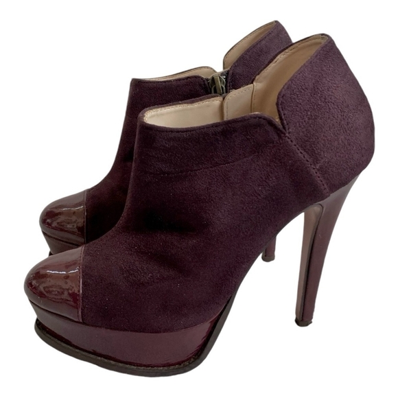 PRIMADONNA Burgundy Faux Suede Leather High Heel Ankle Booties Women’s Size 36 - Picture 3 of 10